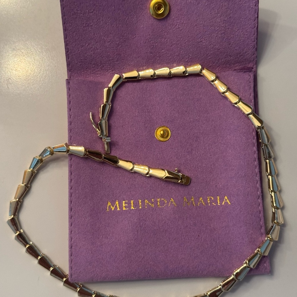 Melinda Maria Gold Serpent Collar Necklace.